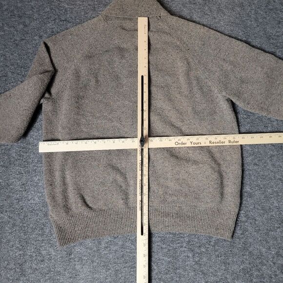 J. Crew Cardigan Womens Sweater Size L Brwn Lambswool Shawl Collar - Picture 8 of 10